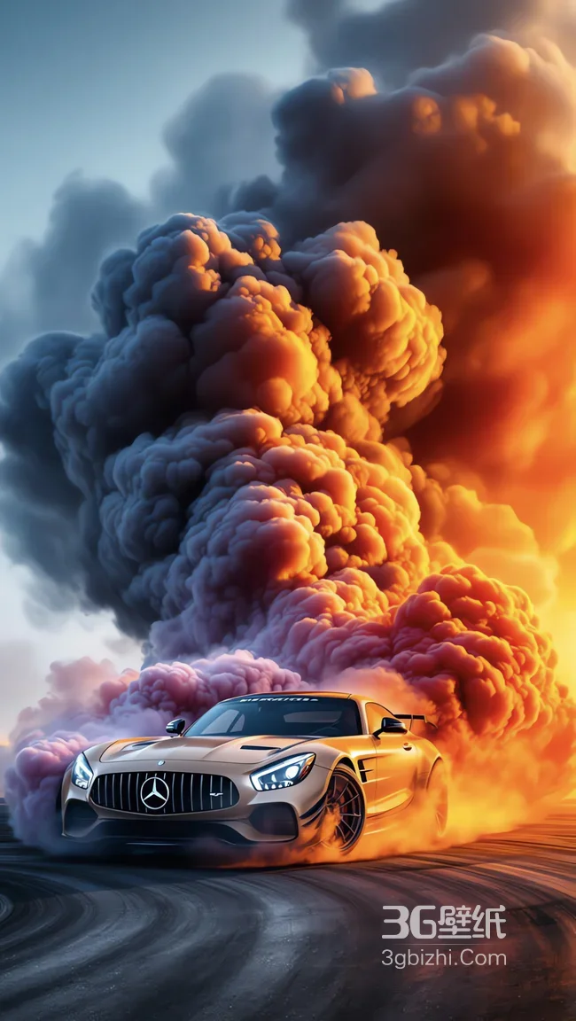 奔驰AMG GT赛道疾驰 焰色烟幕背景1