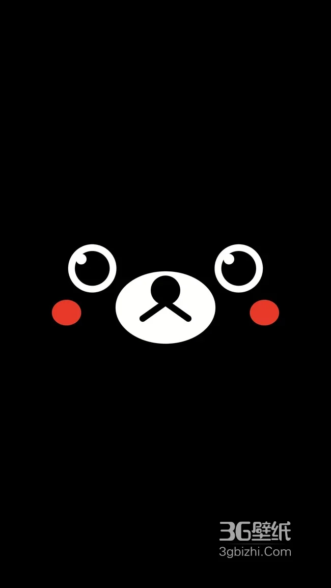 卡通熊脸可爱表情简约黑色背景图1