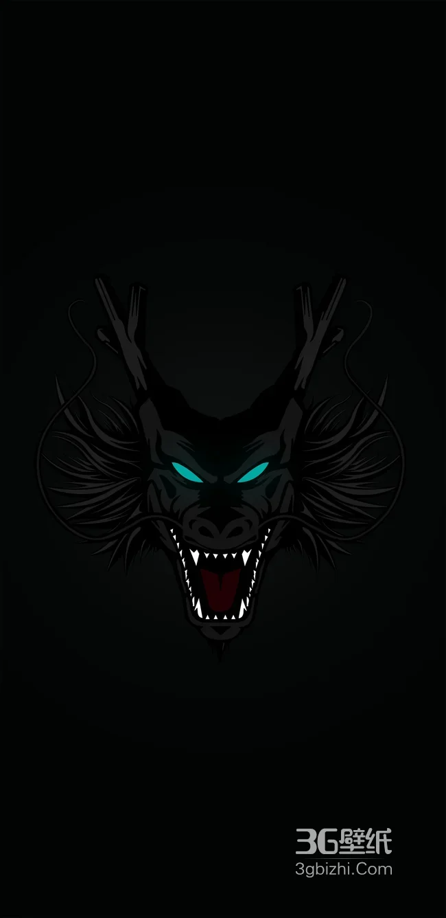 暗黑炫酷怒目龙首插画1