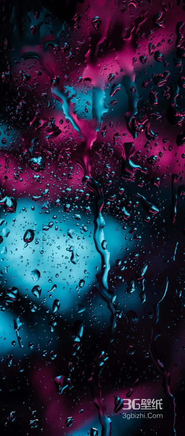 霓虹水滴光影抽象艺术手机背景1
