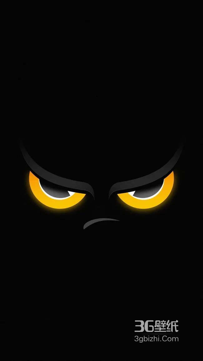 黄色锐利眼睛 黑色背景警惕眼神特写1