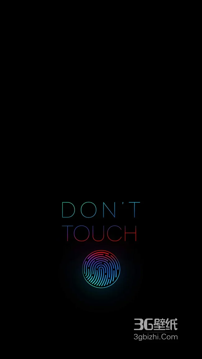 “DON’T TOUCH”霓虹指纹赛博警示壁纸1