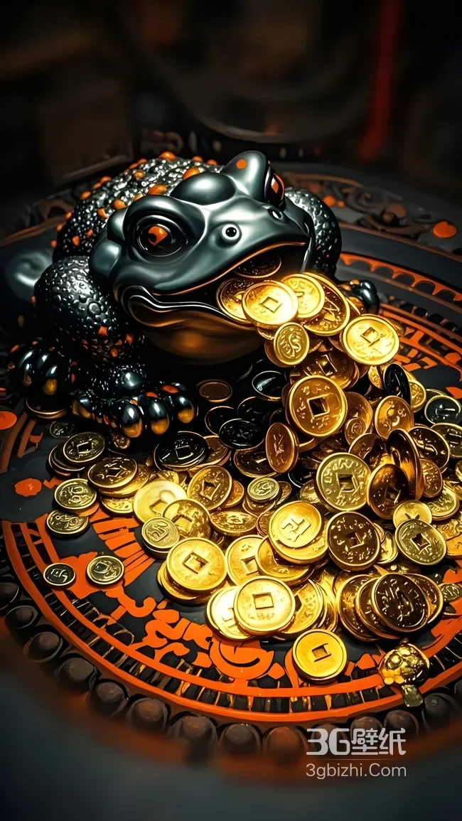 三足金蟾衔金币传统招财摆件1