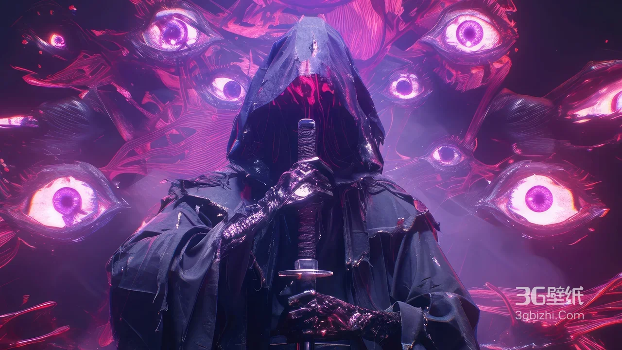 暗黑幻想黑袍持剑者与紫色魔眼1