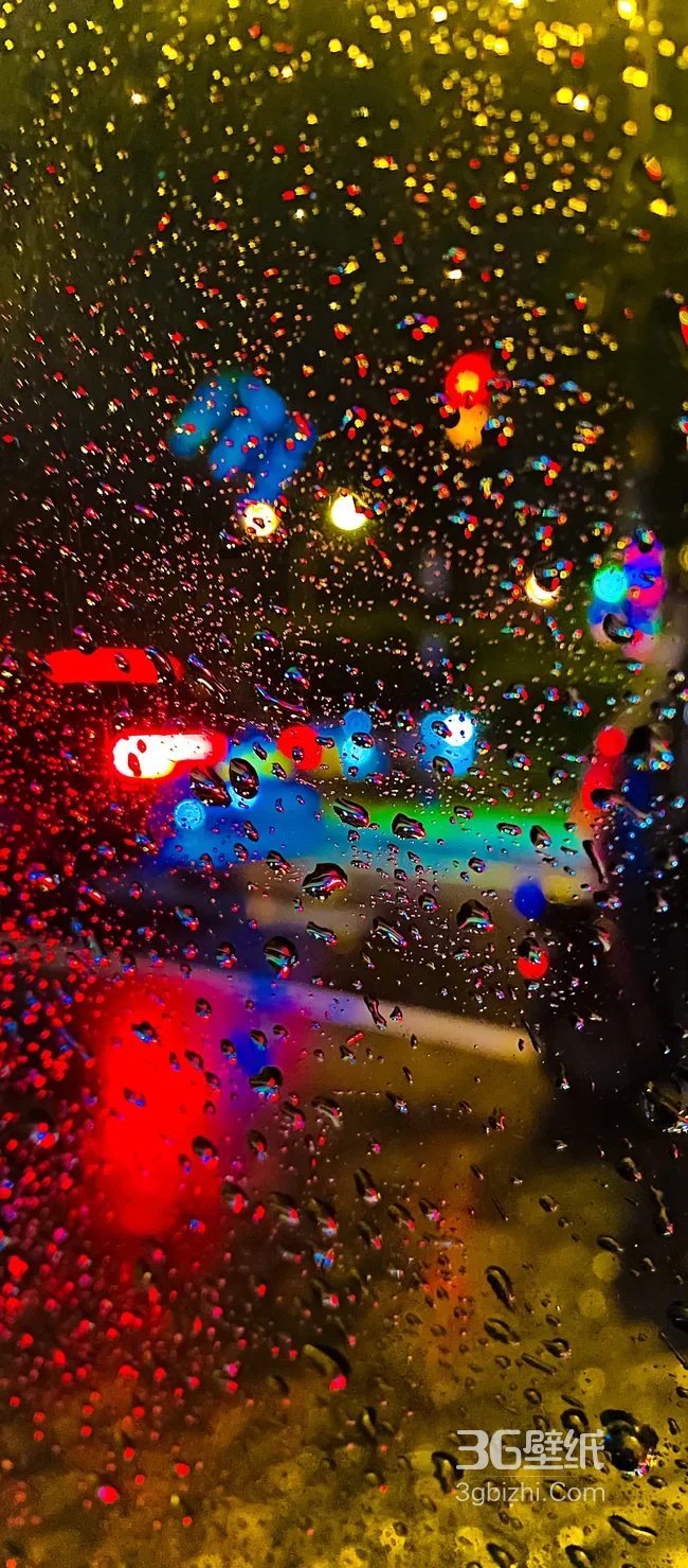 雨夜车窗彩色光斑城市夜景1