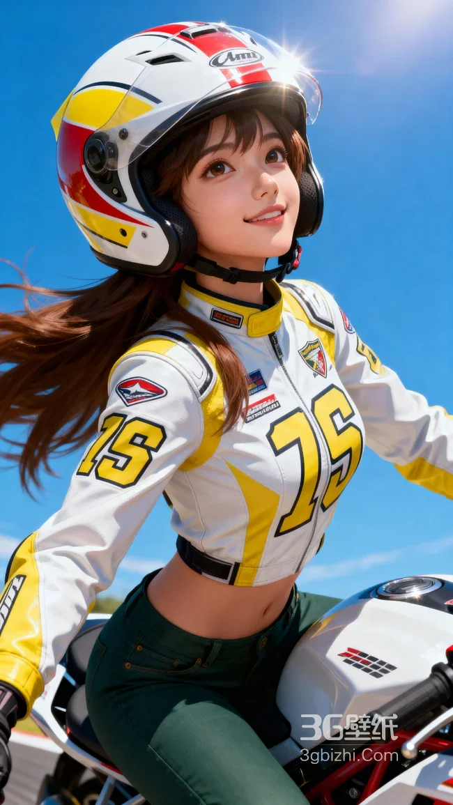 户外赛车少女骑摩托车高清写真-AIGC1
