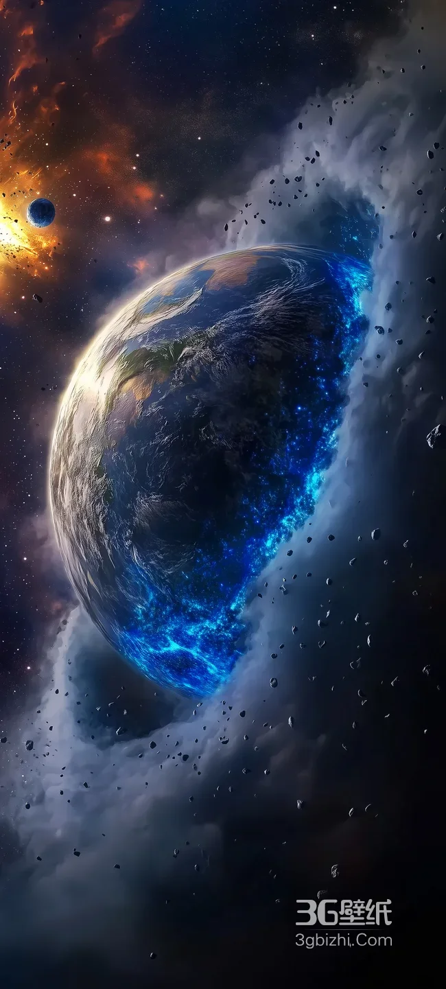 太空地球星云环绕宇宙科幻景观1
