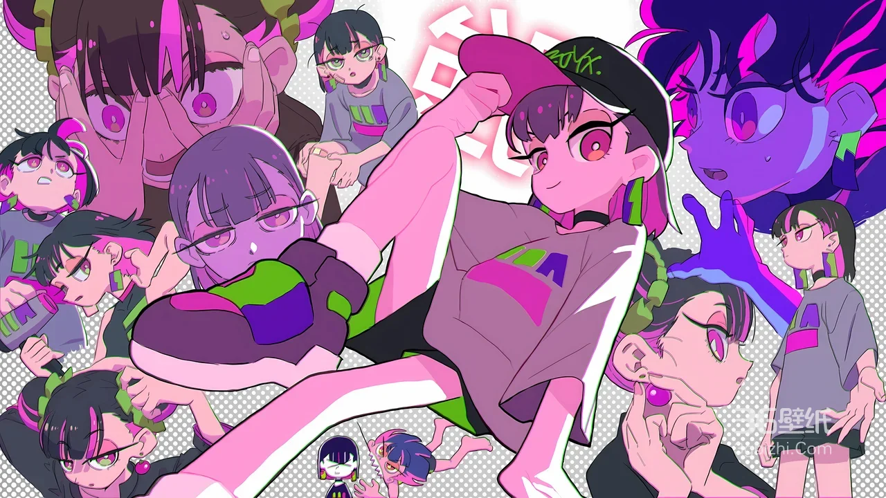 二次元活力少女插画 多角色动漫风格1