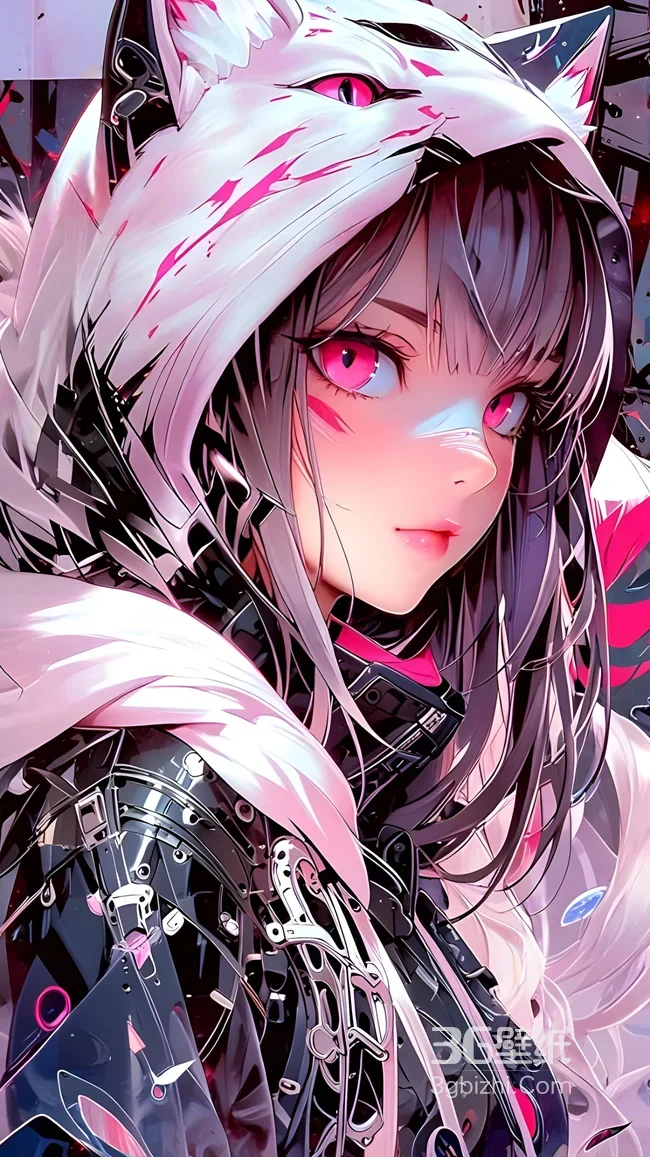 猫耳少女赛博朋克风原创插画1