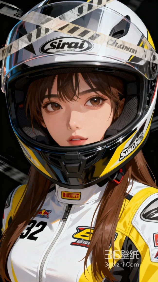 动漫赛车服少女骑手高清插画1