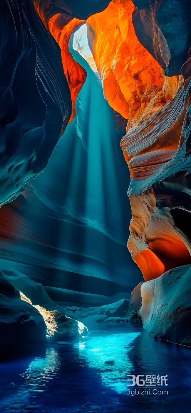 美国羚羊谷岩壁光影自然奇景1