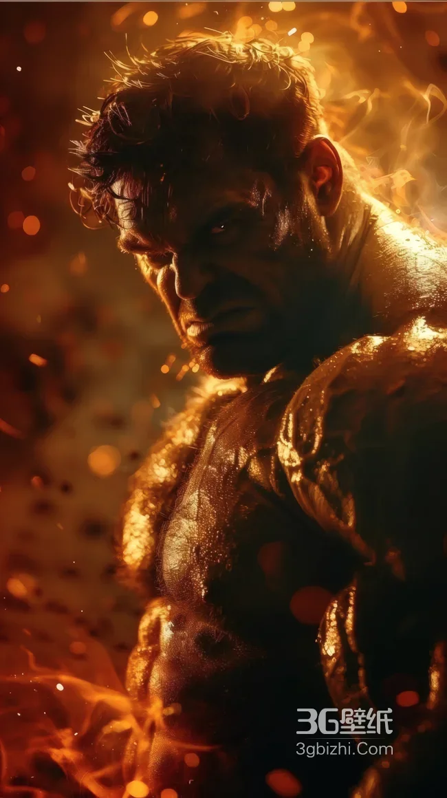 漫威绿巨人火焰特写手机壁纸1