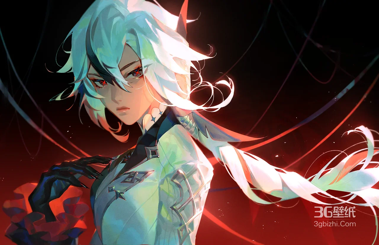 白发蓝瞳少女奇幻风插画1