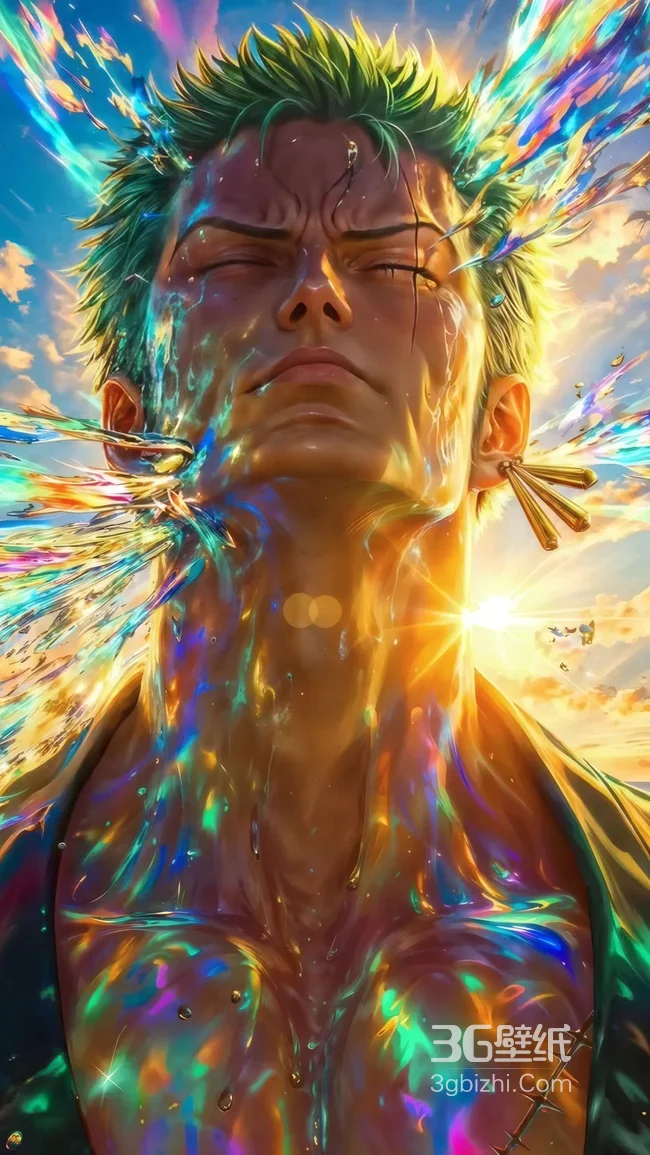 海贼王索隆 炫彩光效特写高清手机壁纸1