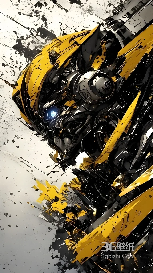 变形金刚大黄蜂科幻机械AI插画头像1
