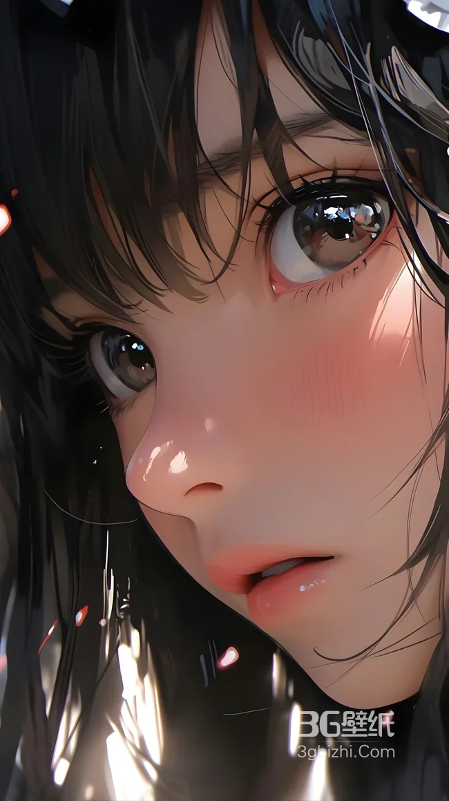 黑发动漫少女 光影细腻 日系插画风格-AIGC1