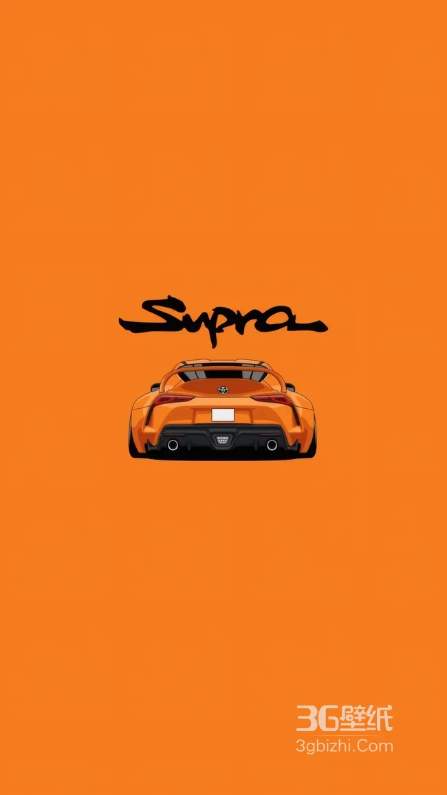 丰田Supra跑车背影橙色背景图1