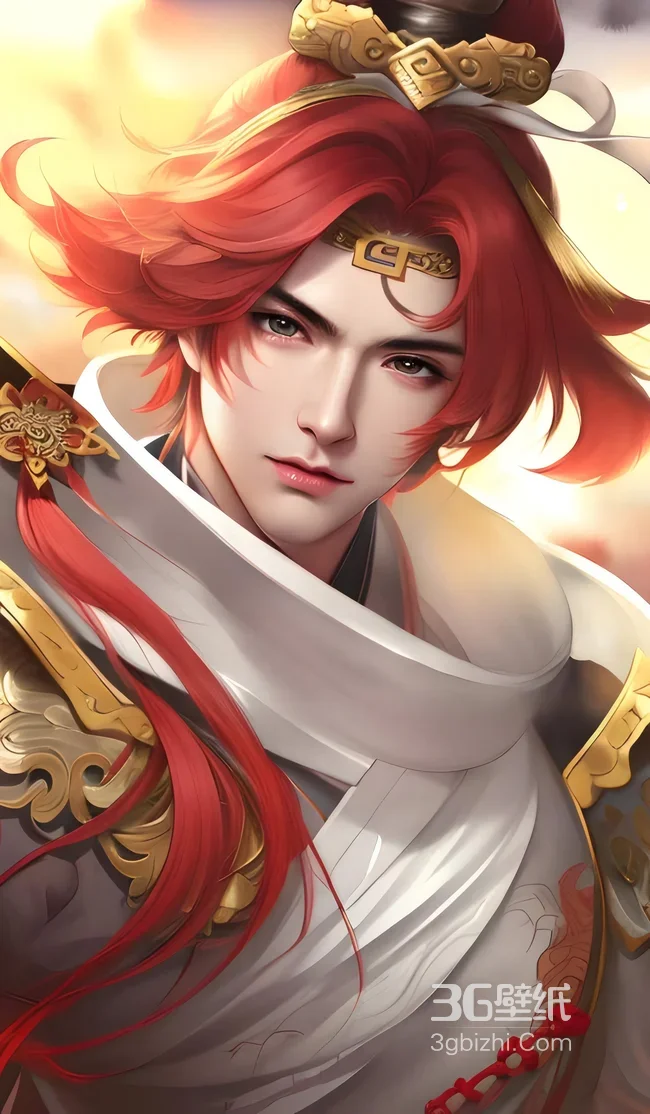 王者荣耀韩信红发华丽古风壁纸1