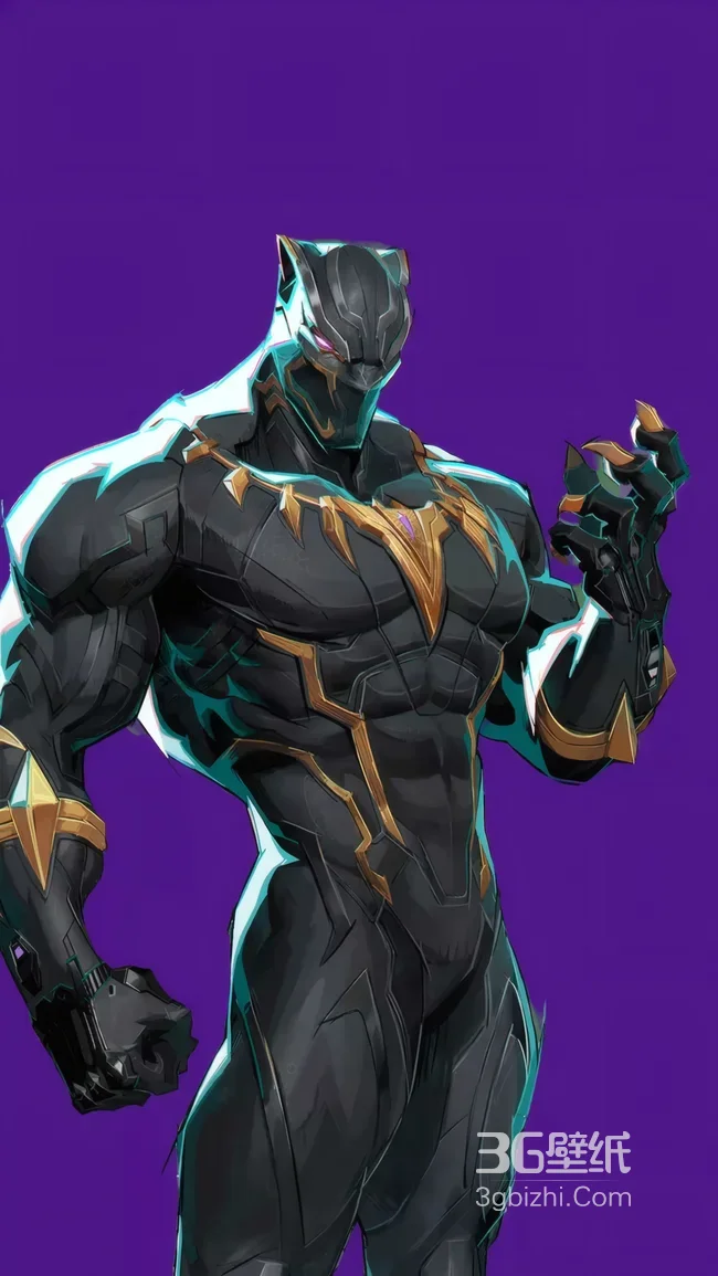漫威黑豹肌肉装甲风格角色设计1