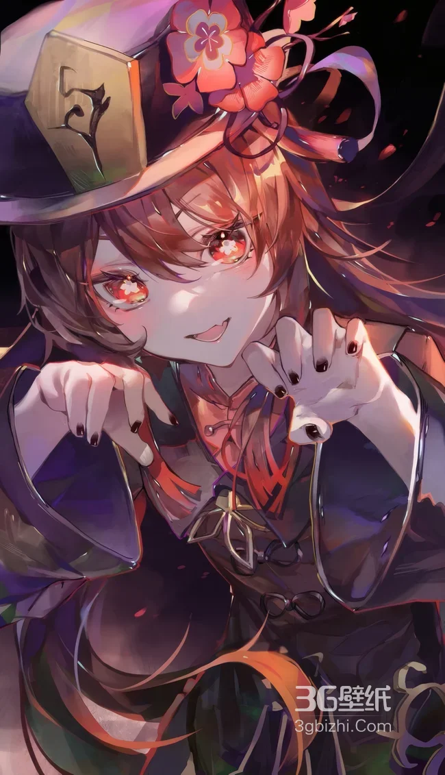 红瞳花饰帽少女 二次元神秘风插画1