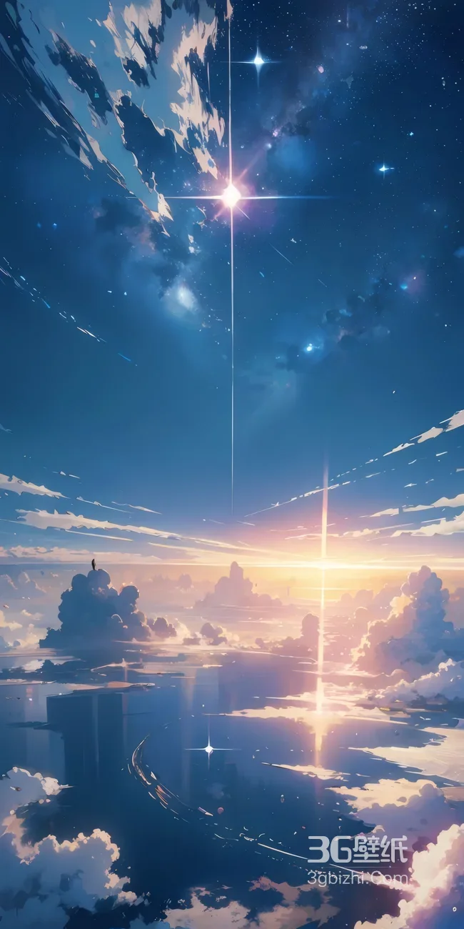 星空云海下的孤独眺望者 唯美治愈系日出霞光高清全屏1