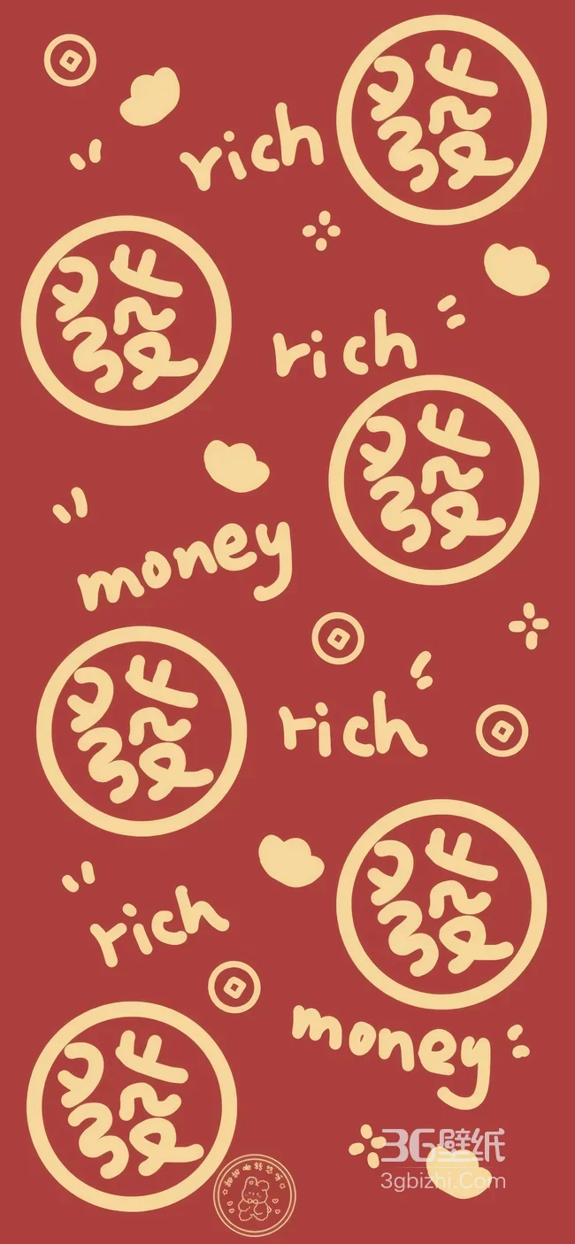 喜庆财运發字rich money主题壁纸 好运暴富壁纸1
