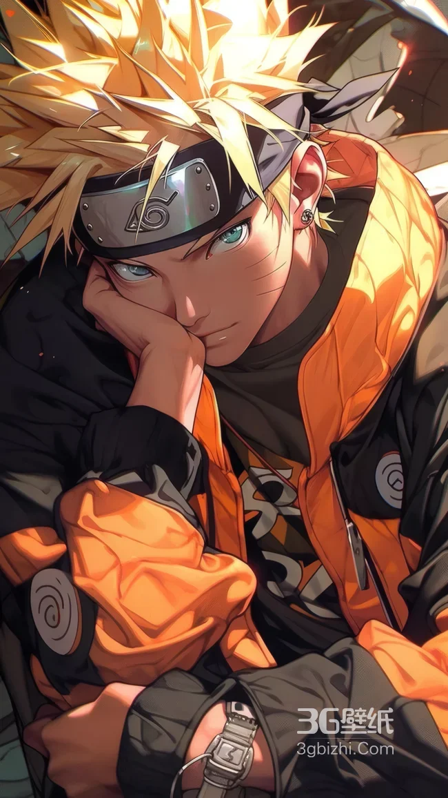 火影忍者漩涡鸣人AI绘制动漫风壁纸 鸣人帅气形象1