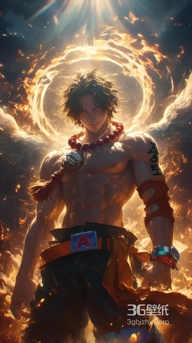 海贼王艾斯 火焰光环史诗形象 热血动漫壁纸1