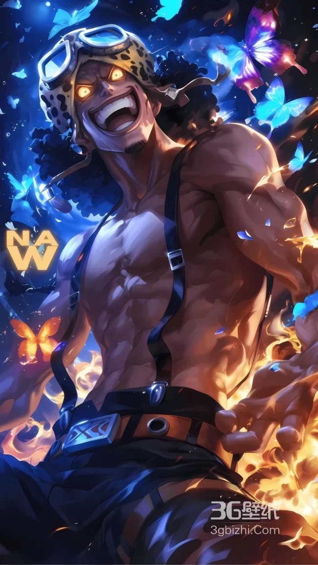 海贼王乌索普炫酷火焰蝴蝶壁纸1