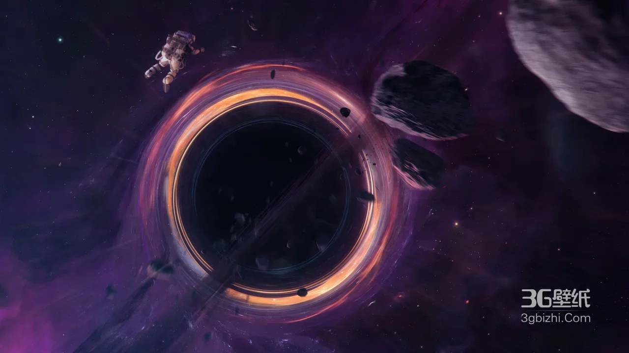 黑洞宇航员与行星科幻太空场景超高清宇宙4K1