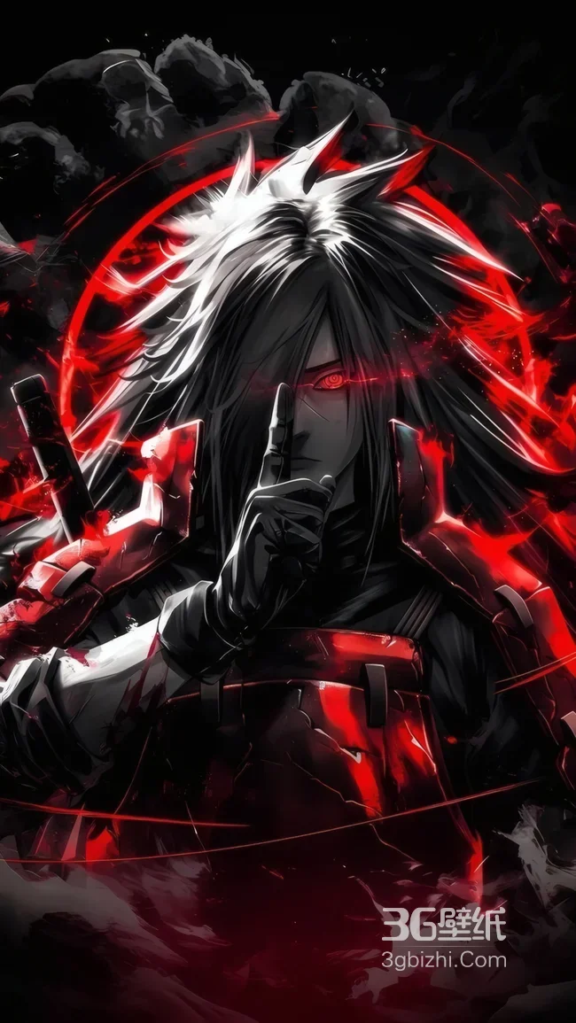 火影忍者宇智波斑暗黑热血风 血红特效壁纸1