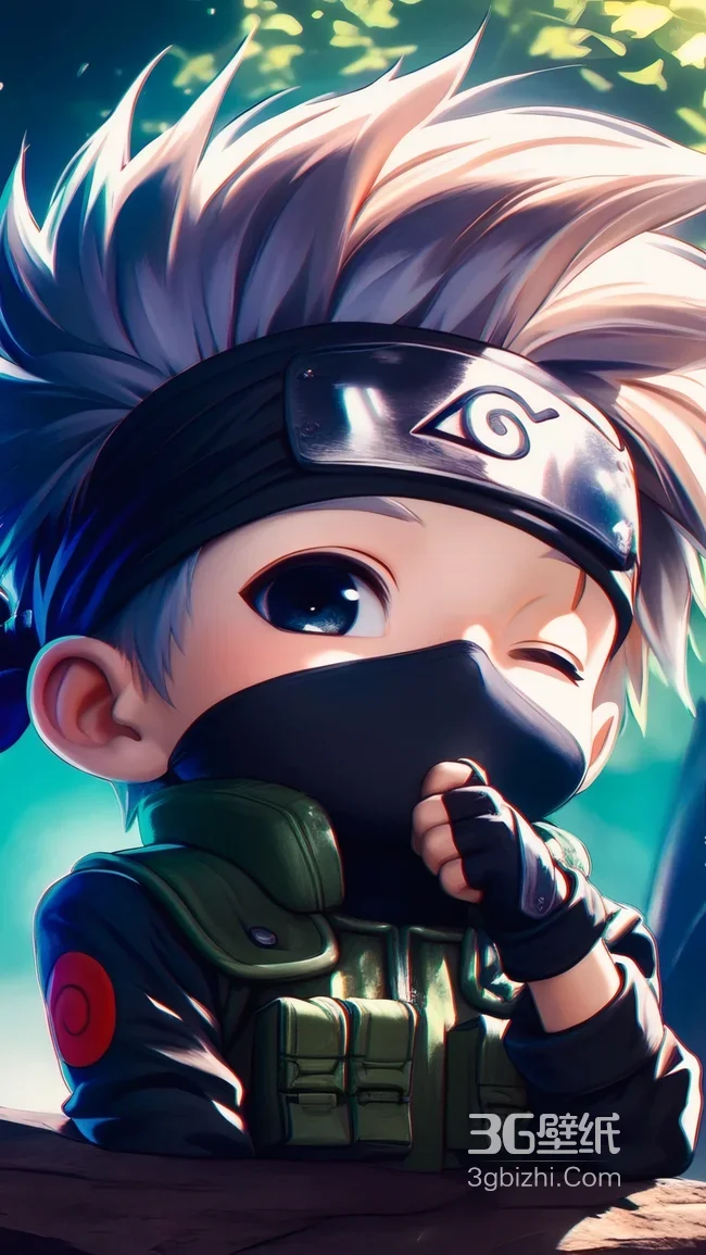 Q版卡卡西 火影忍者 萌系热血漫角色壁纸1