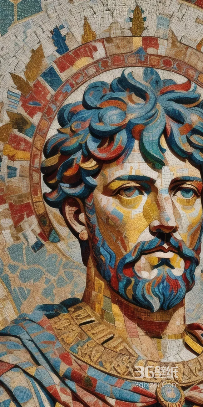 拜占庭风格宗教人物马赛克艺术壁纸 圣像复古风壁纸1