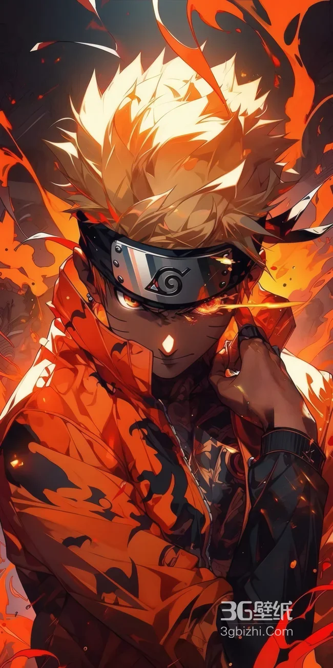 火影忍者鸣人火焰风热血壁纸 超燃动漫角色壁纸1