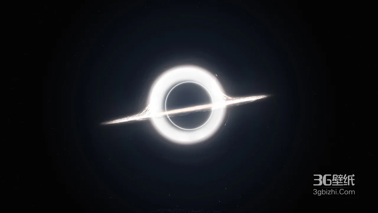 星际穿越卡冈图雅黑洞科幻宇宙壁纸 引力透镜特效1