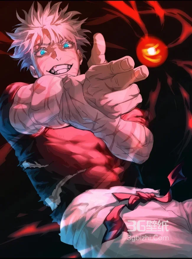 咒术回战 五条悟 绷带战斗 红色术式壁纸1