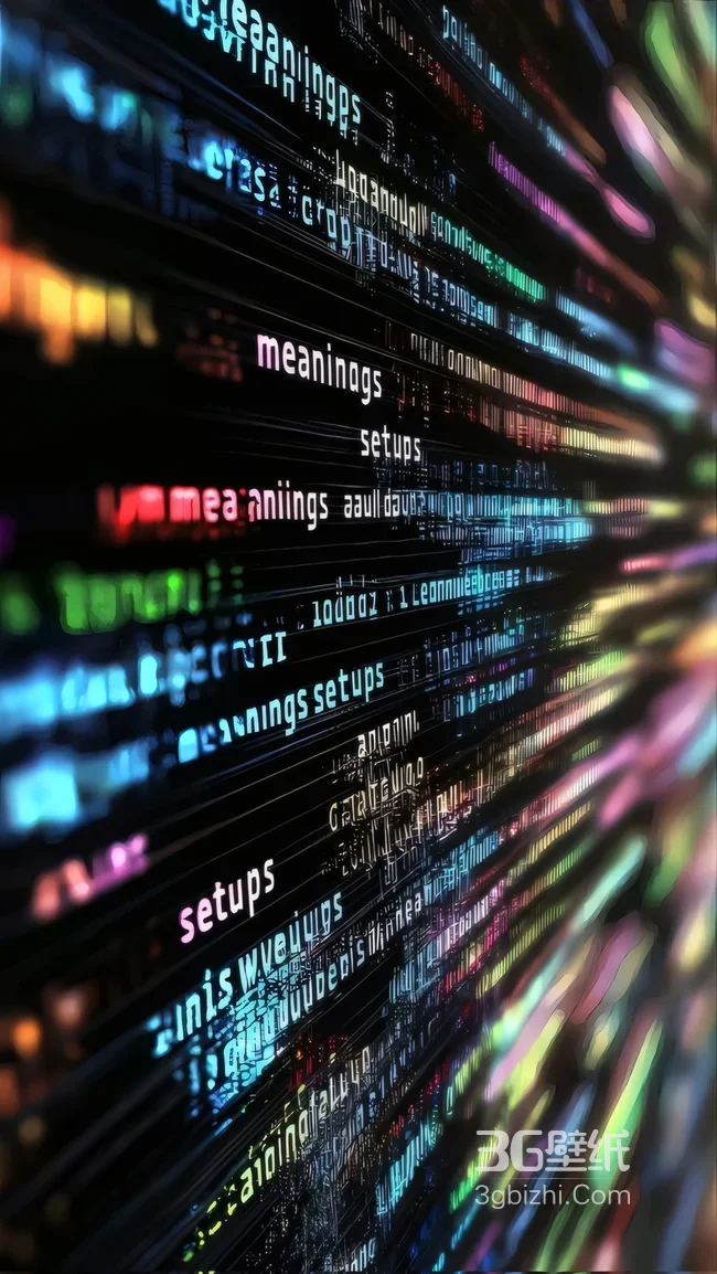 代码文字 多彩动态字符科技背景1