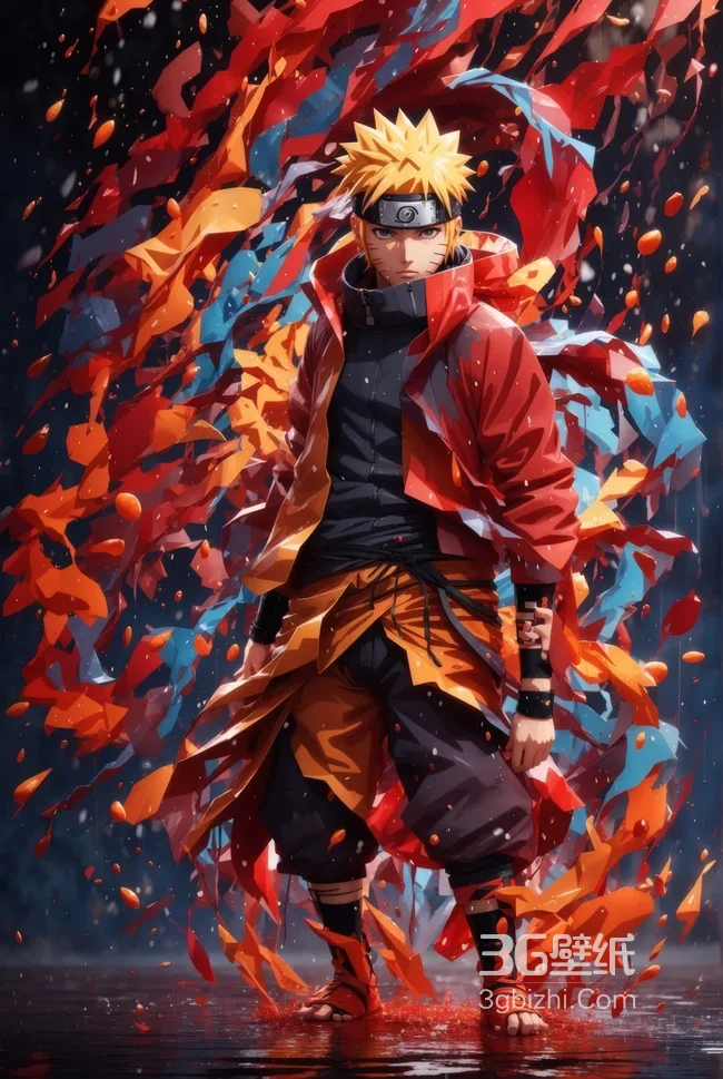 火影忍者漩涡鸣人AI炫彩特效壁纸 热血动漫角色1