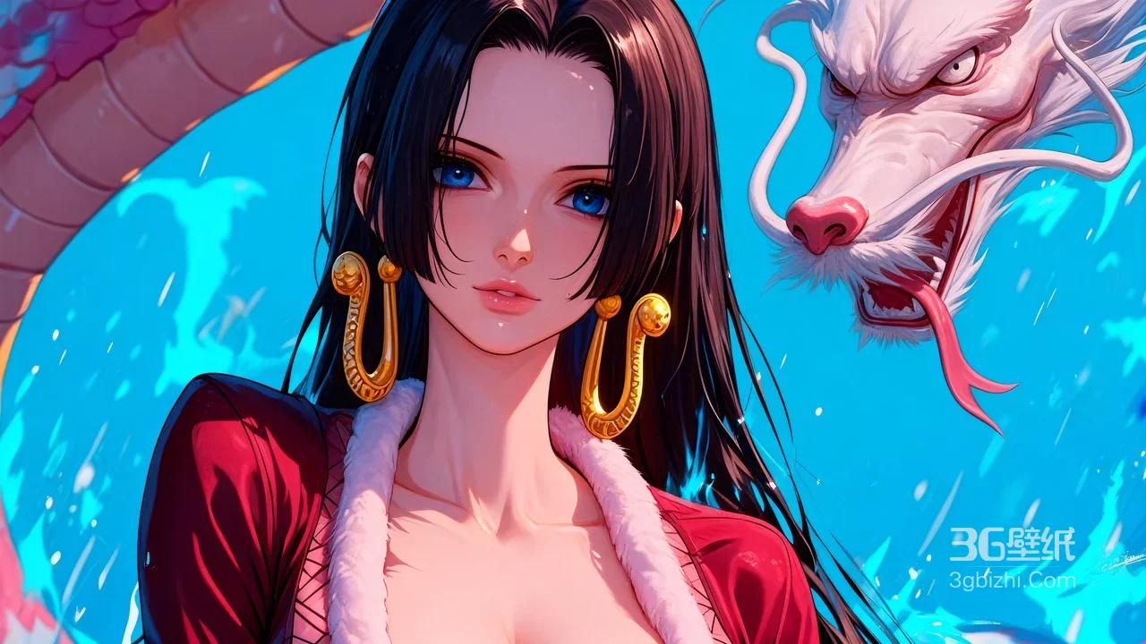 海贼王女帝汉库克AI壁纸 白龙伴身动漫场景1