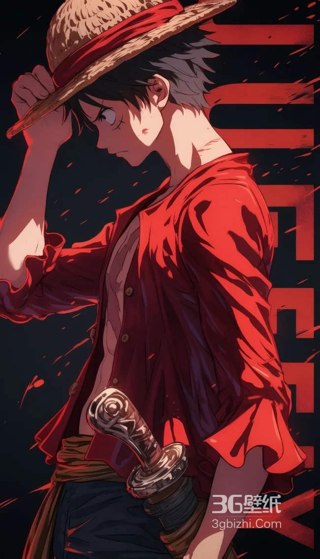 海贼王路飞红衣草帽壁纸 热血战斗风1