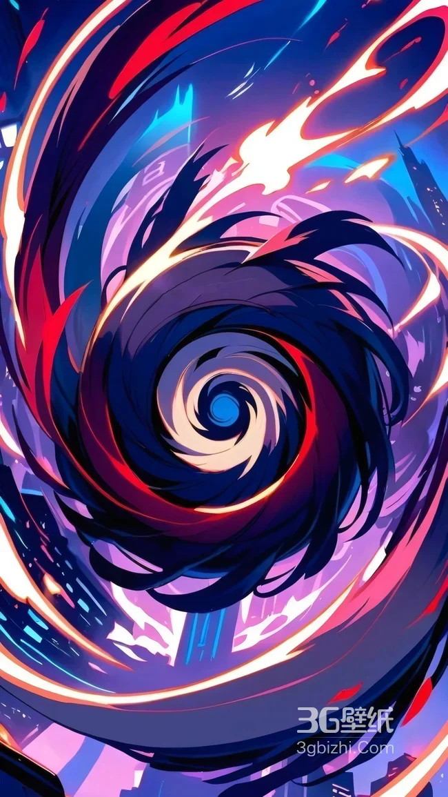 赛博朋克炫酷漩涡动态壁纸 科幻城市背景1