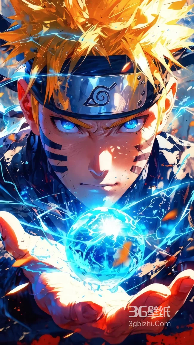 「火影忍者・鸣人螺旋丸爆发 热血动漫高清桌面壁纸」1
