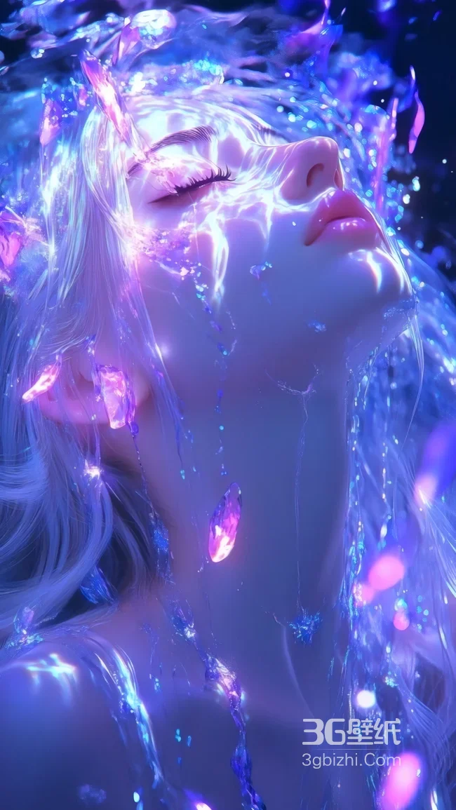 梦幻水晶流光少女 唯美发光壁纸1