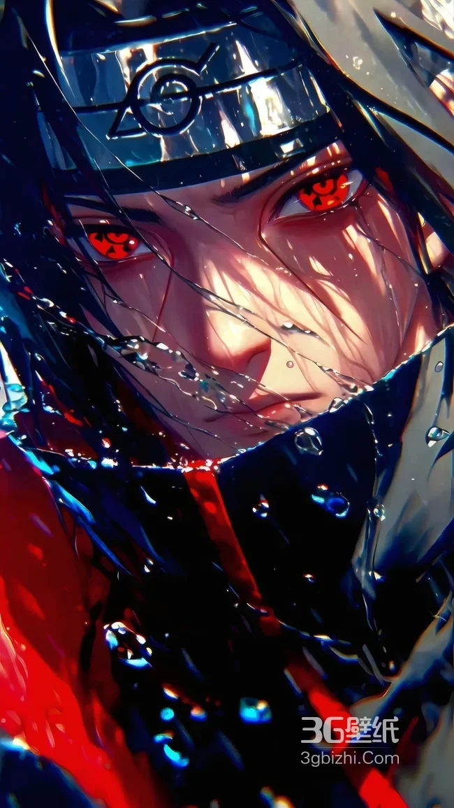 火影忍者宇智波鼬写轮眼壁纸 晓组织动漫壁纸1