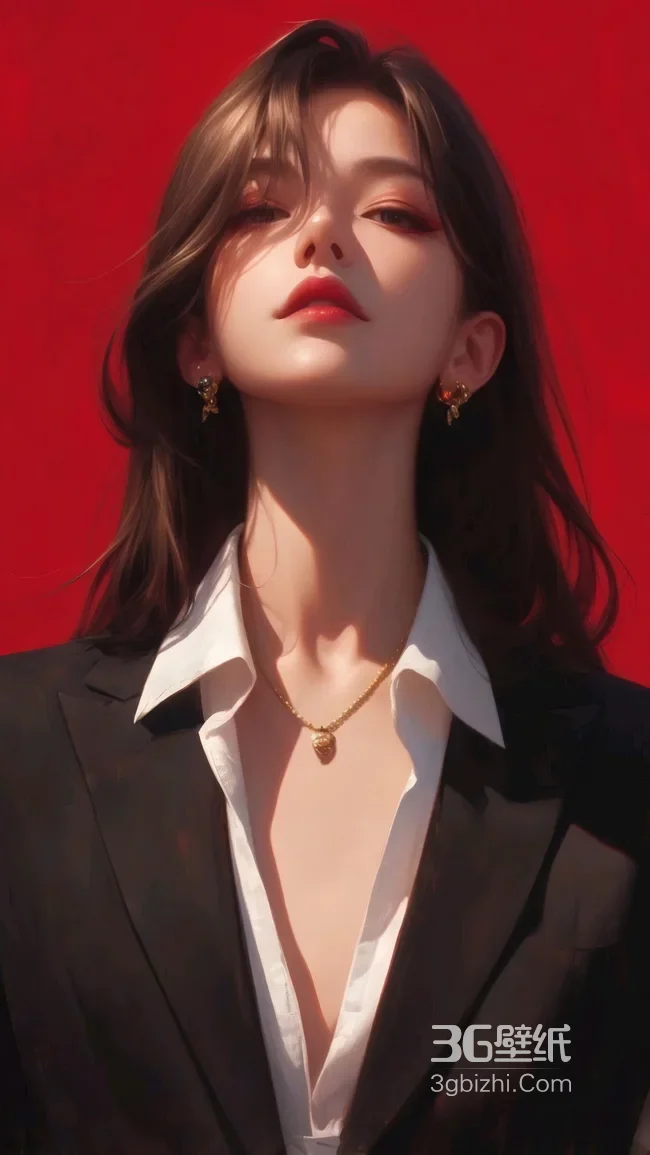 御姐风黑西装白衬衫美女壁纸 时尚高级写真1