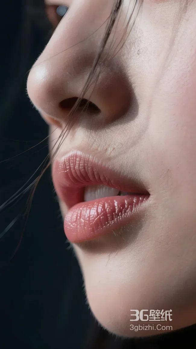 清纯少女唇鼻特写 柔美质感美妆清新壁纸1