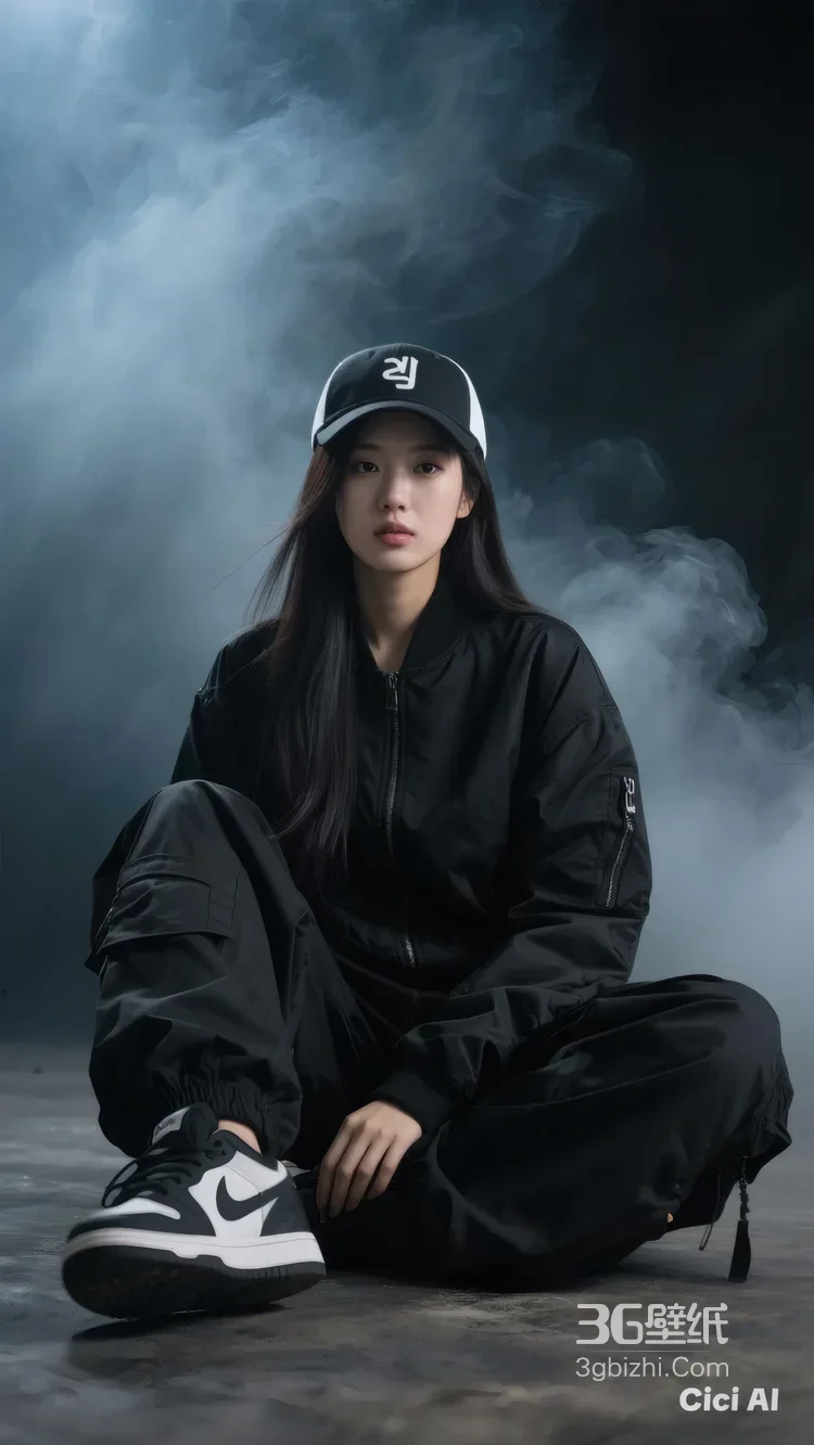 黑衣冷艳女子倚复古石楼栏杆 暗黑时尚写真，美女西装暴徒霸气套图6