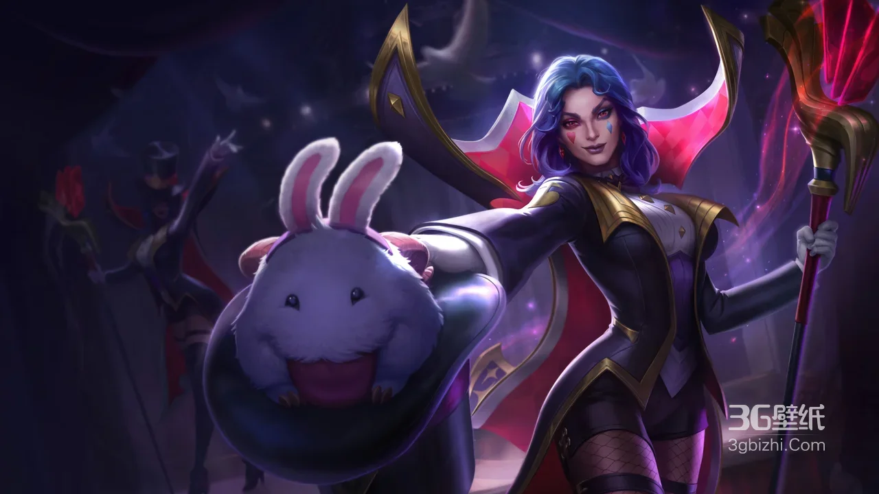 LOL乐芙兰魔术师皮肤壁纸 兔耳魄罗魔法帽1