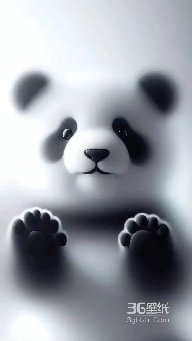 可爱卡通熊猫萌爪壁纸 柔和风熊猫主题壁纸1