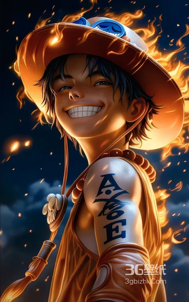 海贼王艾斯火焰环绕壁纸 热血动漫角色高清图1